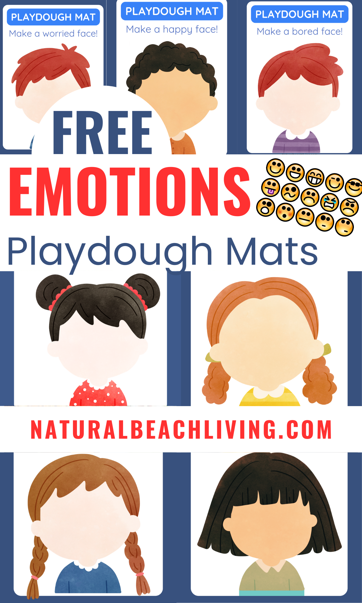 Emotions Playdough Mats Free Printable Natural Beach Living Emotions Playdough Mats Free Printable Natural Beach Living