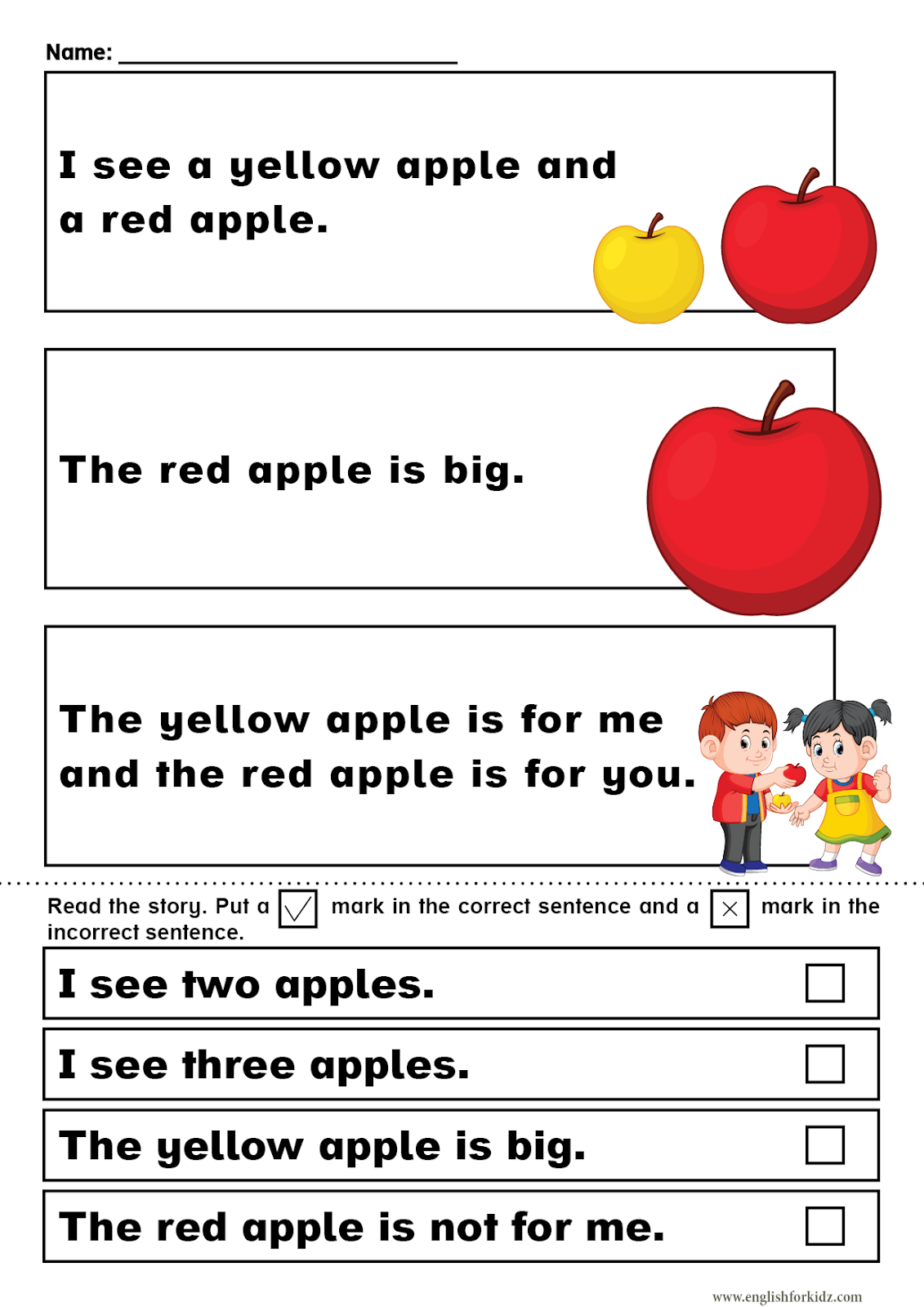 English For Kids Step By Step Sight Words Reading Passages And Worksheets Pre Primer 