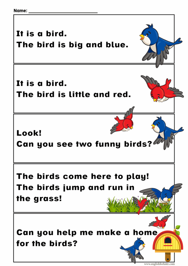 English For Kids Step By Step Sight Words Reading Passages And Worksheets Pre Primer