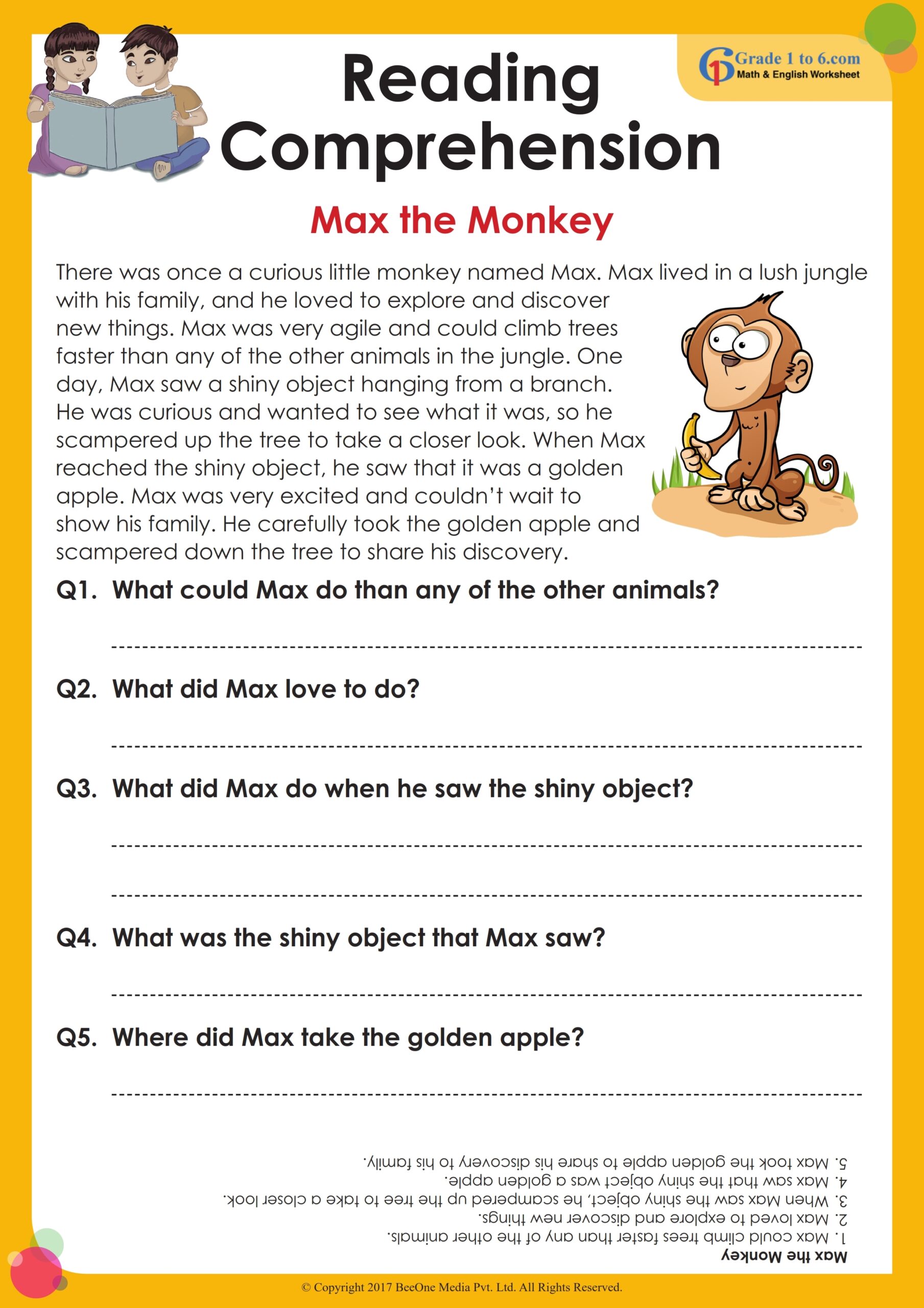 Free Year 6 Reading Comprehension Worksheets Free Year 6 Reading Comprehension Worksheets