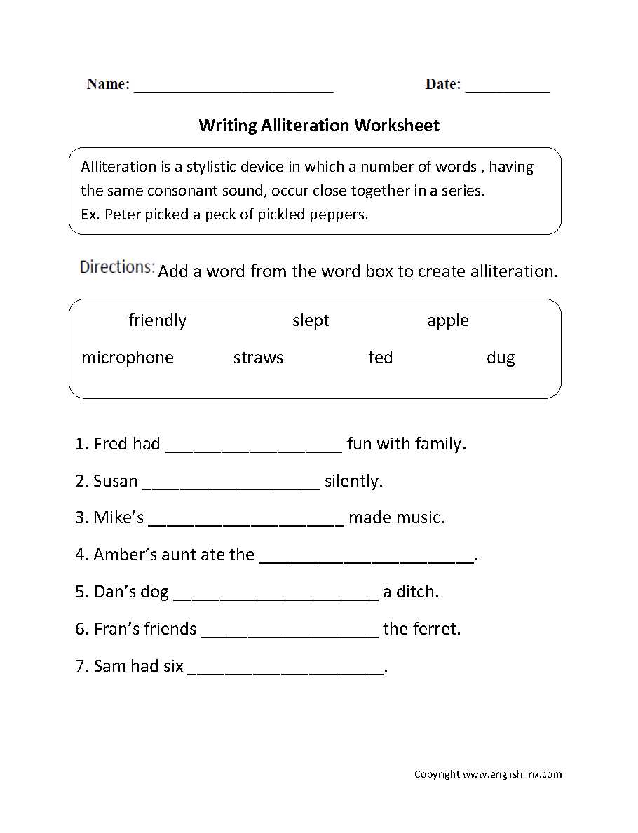Englishlinx Alliteration Worksheets Worksheets Library Englishlinx Alliteration Worksheets Worksheets Library