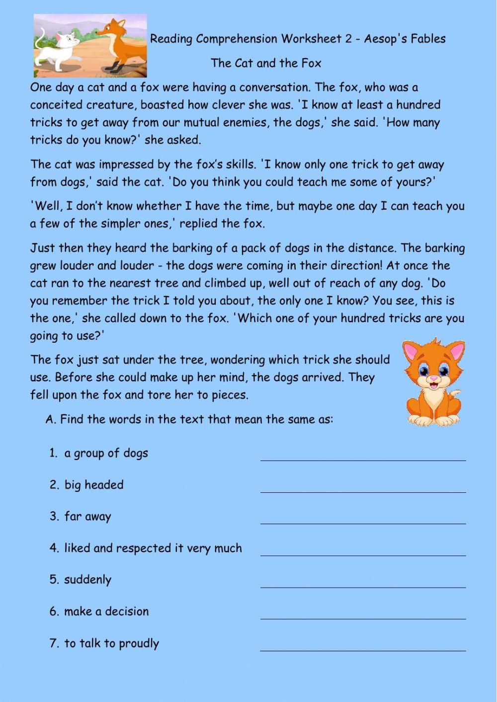 Fables Interactive Worksheet Live Worksheets Worksheets Library