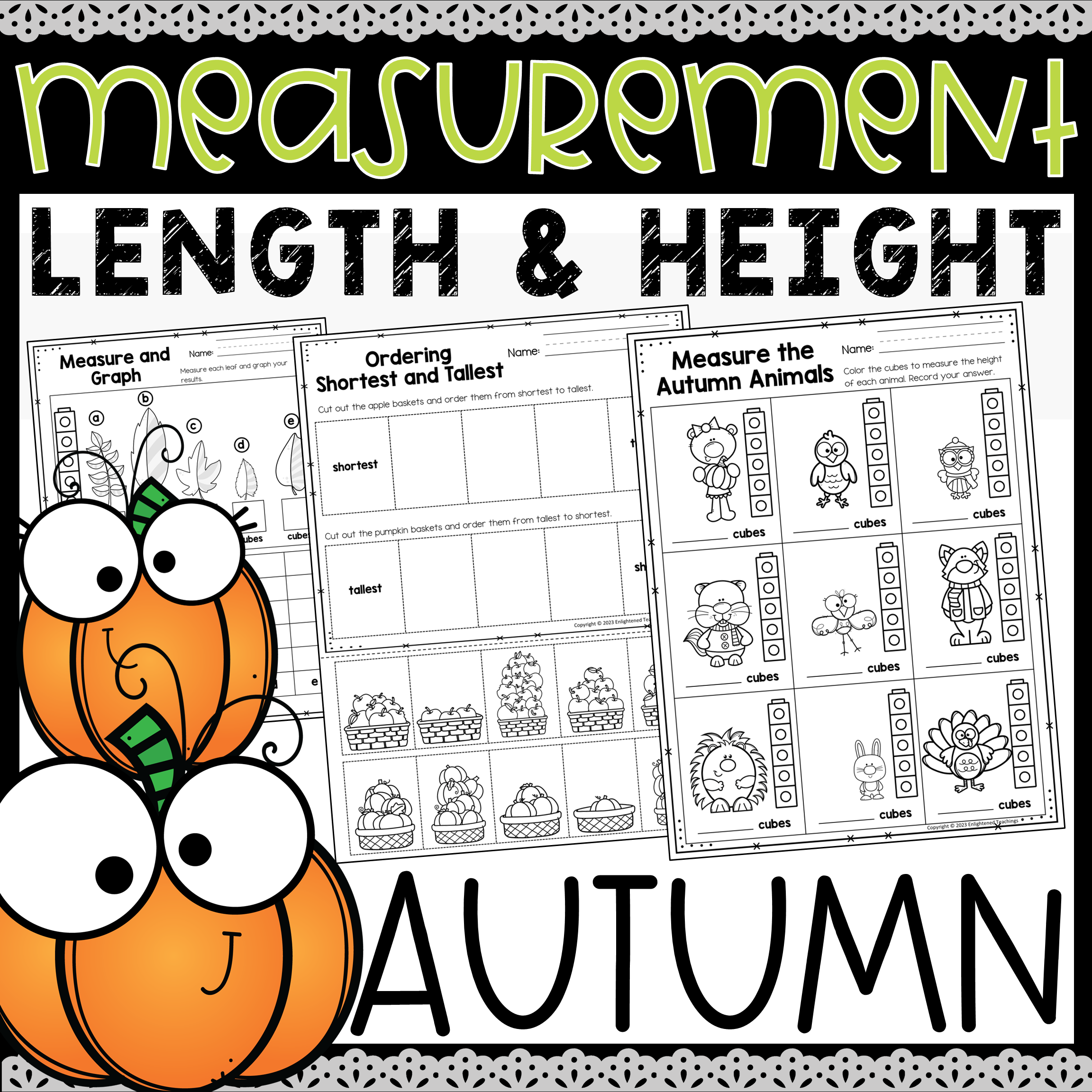 Fall Measurement Worksheets Fall Non Standard Measurement Autumn Fall Measurement Worksheets Fall Non Standard Measurement Autumn