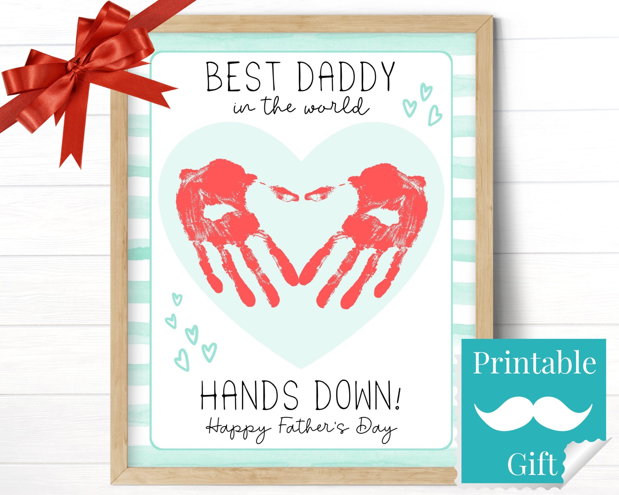 Father s Day Gift Handprint Keepsake Preschool Toddler Art From Kids To Daddy Printable Craft Etsy