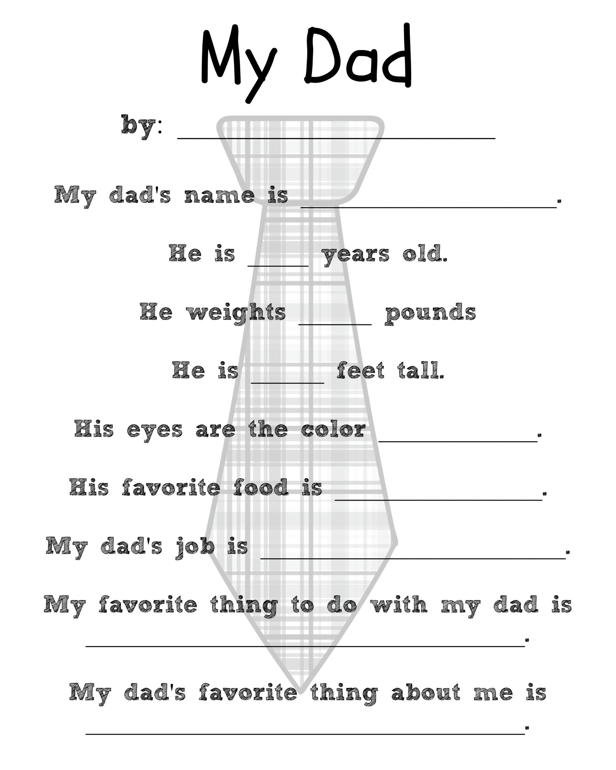 Father s Day My Dad Printable For Preschoolers Thrifty Mommas Tips Father s Day My Dad Printable For Preschoolers Thrifty Mommas Tips