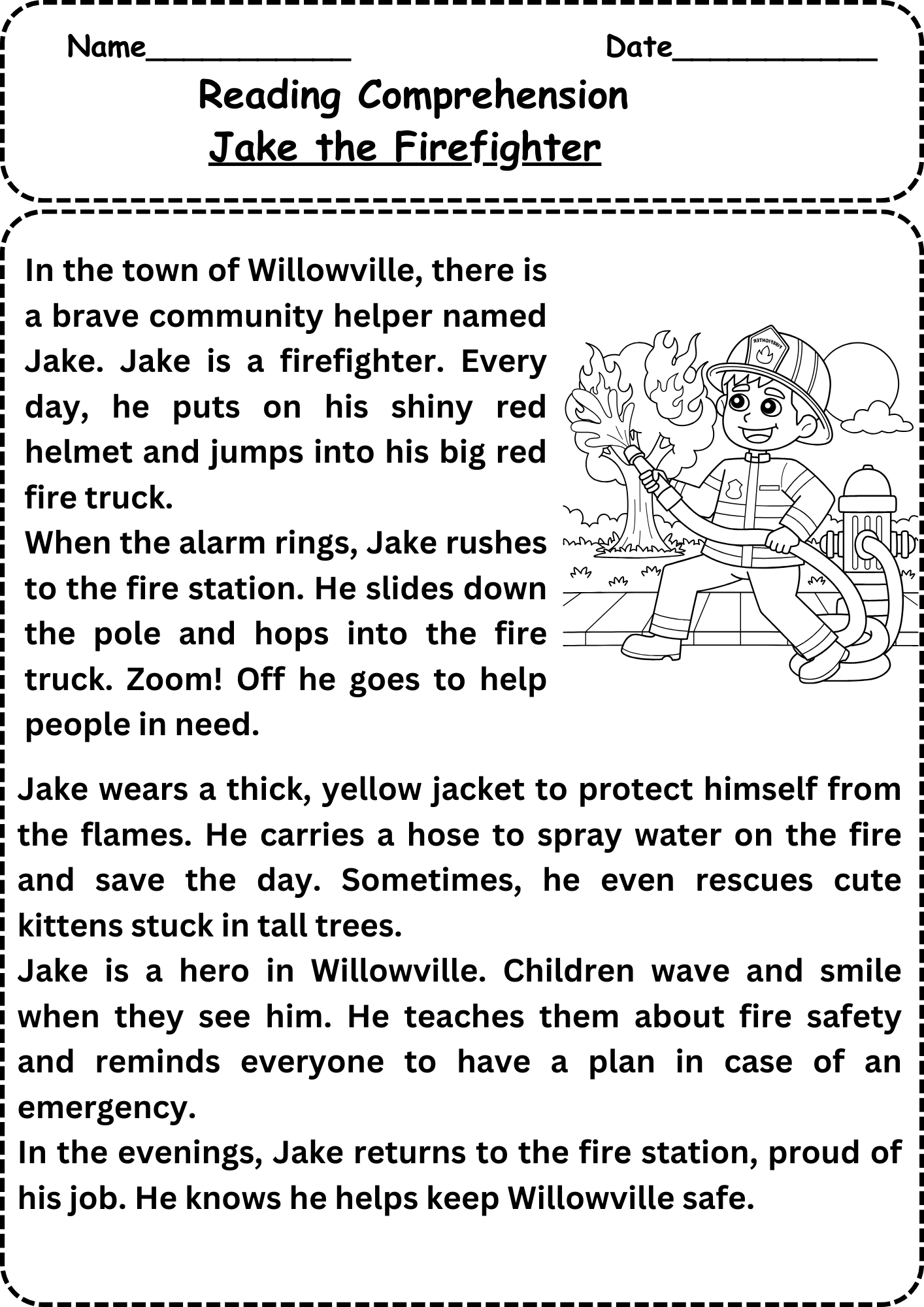 Smokejumpers Reading Comprehension Worksheets