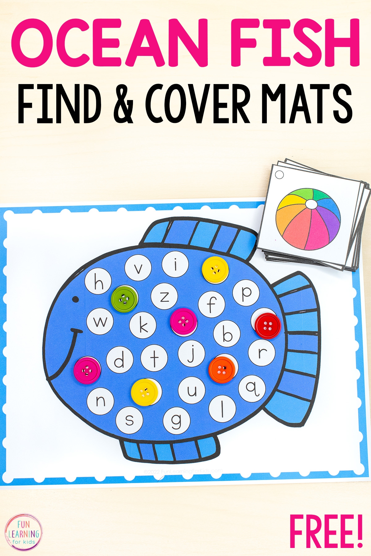 Fish Find And Cover Free Printable Beginning Sounds Letter Mats