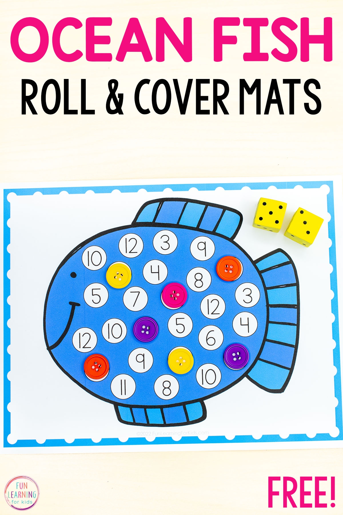 Fish Roll And Cover Number Mats Free Printable Fish Roll And Cover Number Mats Free Printable