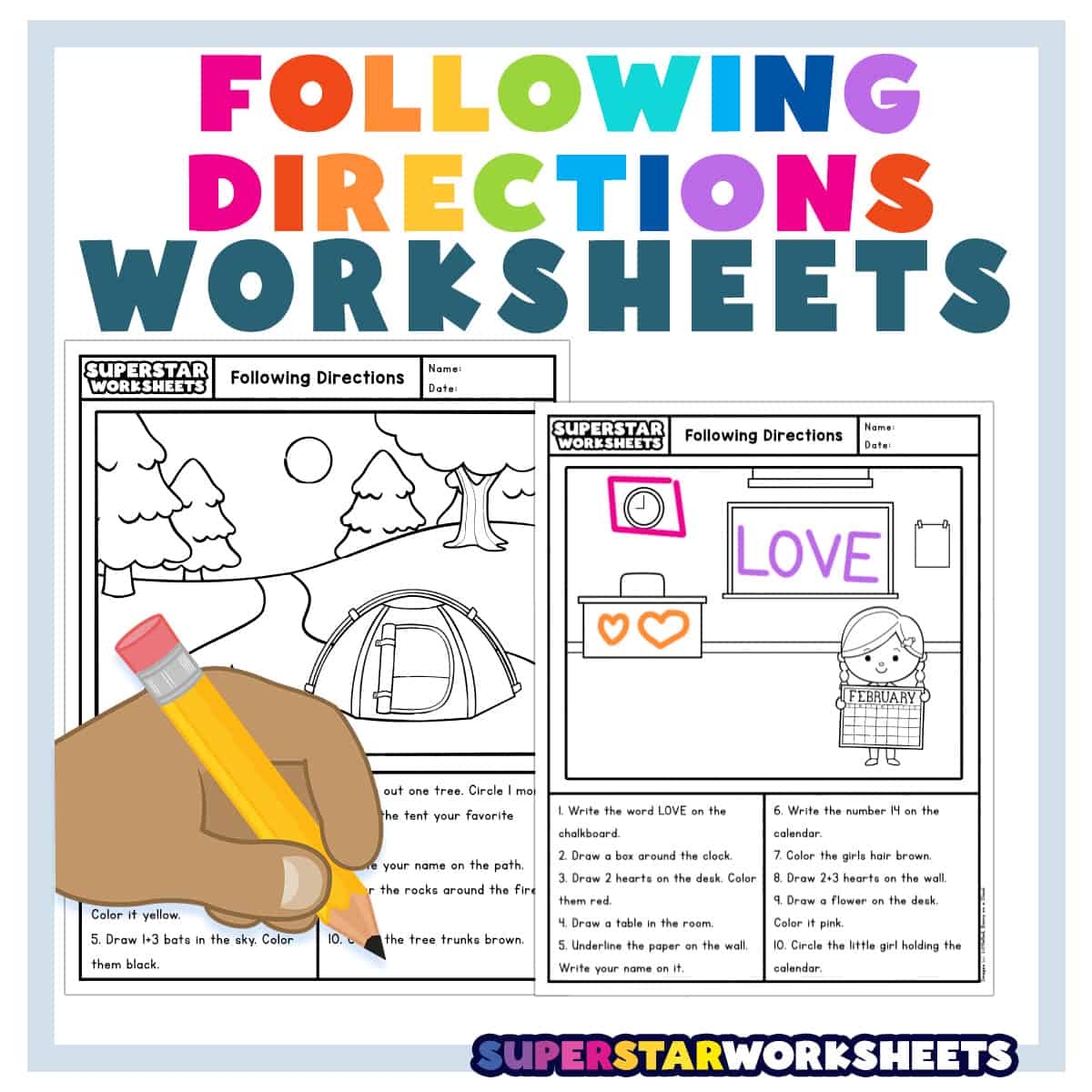 Following Directions Worksheets Superstar Worksheets Following Directions Worksheets Superstar Worksheets