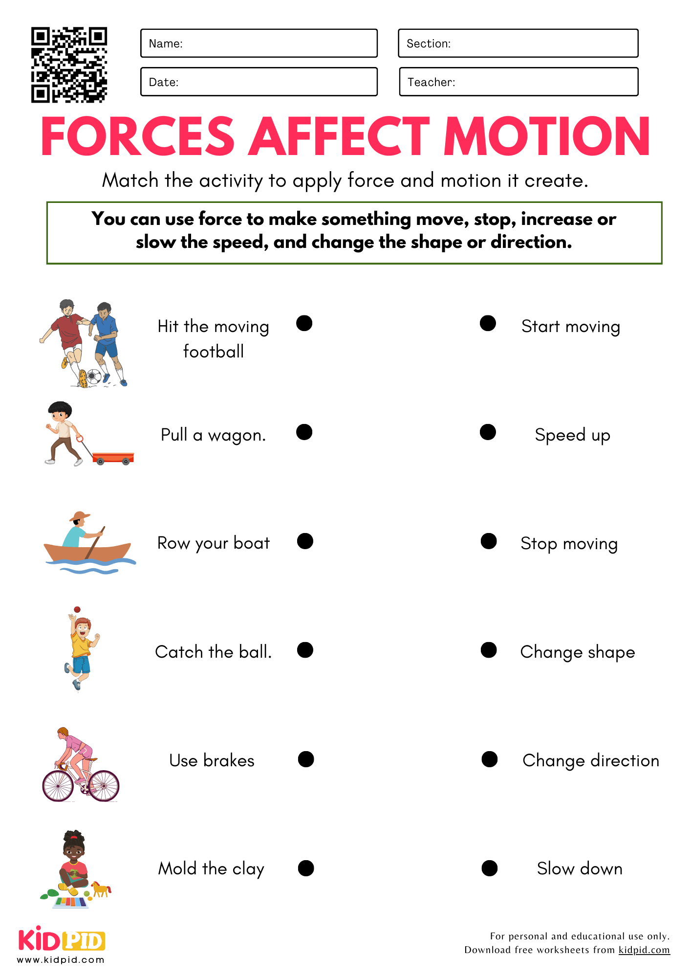Forces U0026 Machines Worksheet For Grade 2 Kidpid