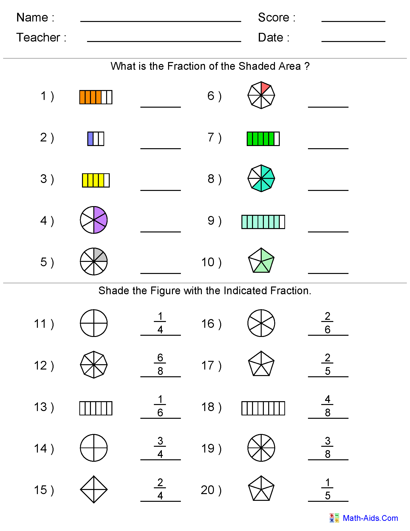 Fractions Worksheets Printable Fractions Worksheets For Teachers Fractions Worksheets Printable Fractions Worksheets For Teachers