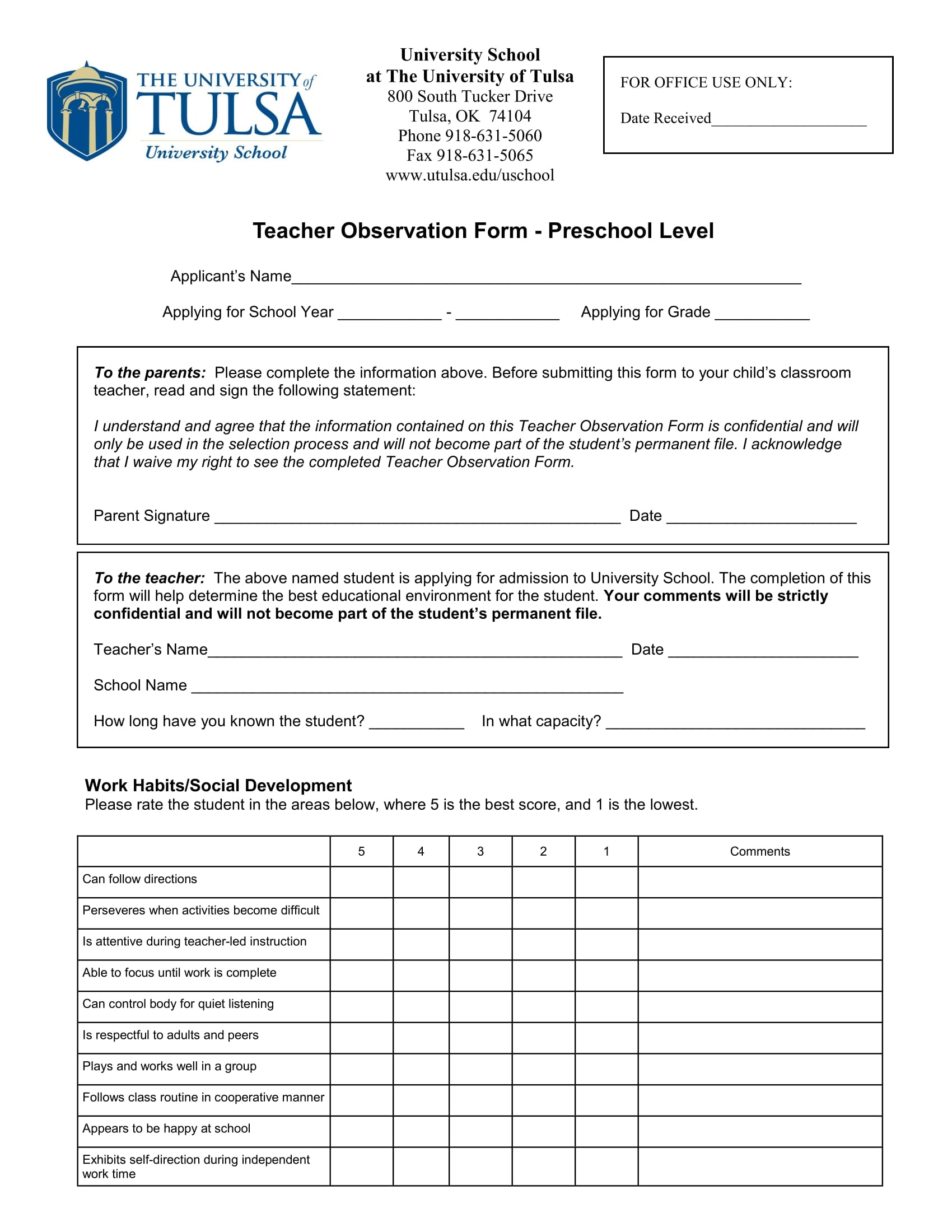 FREE 10 Preschool Observation Form Samples PDF MS Word Google Docs