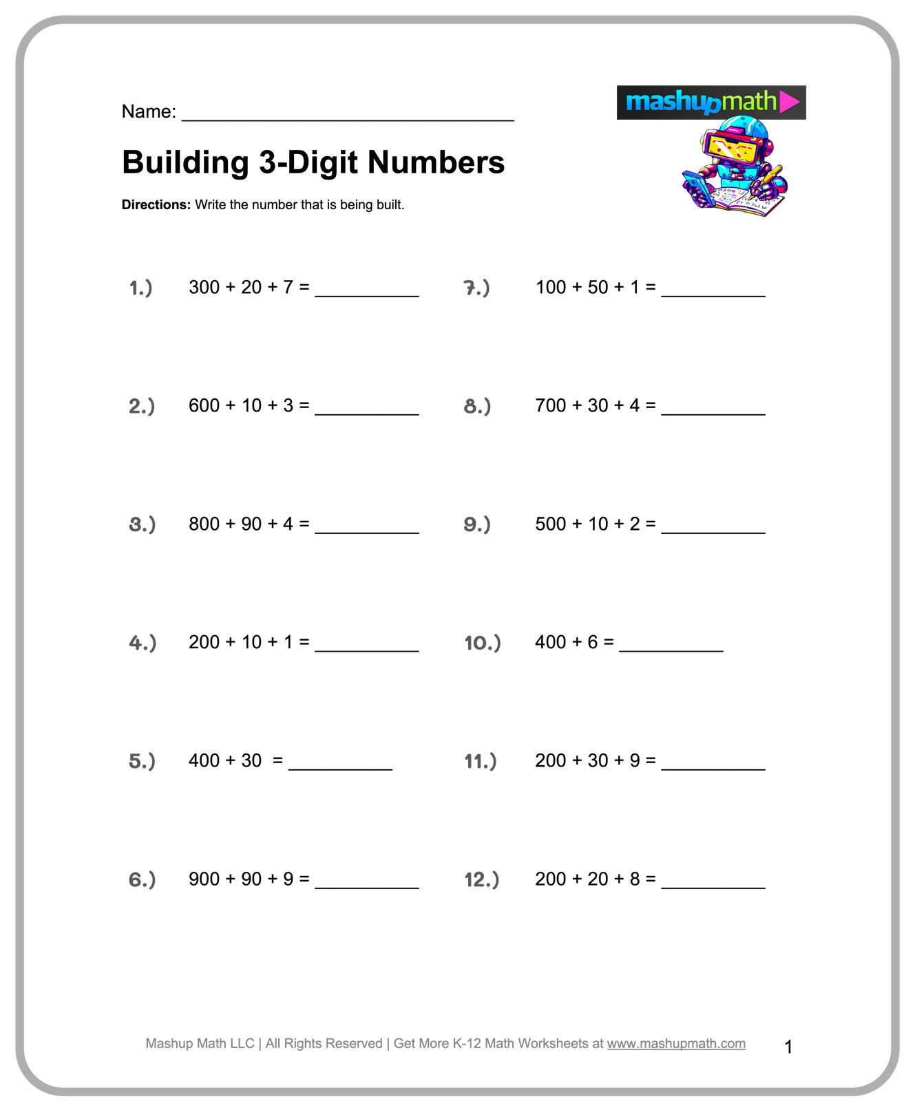 Free Math Worksheets For 3rd Graders