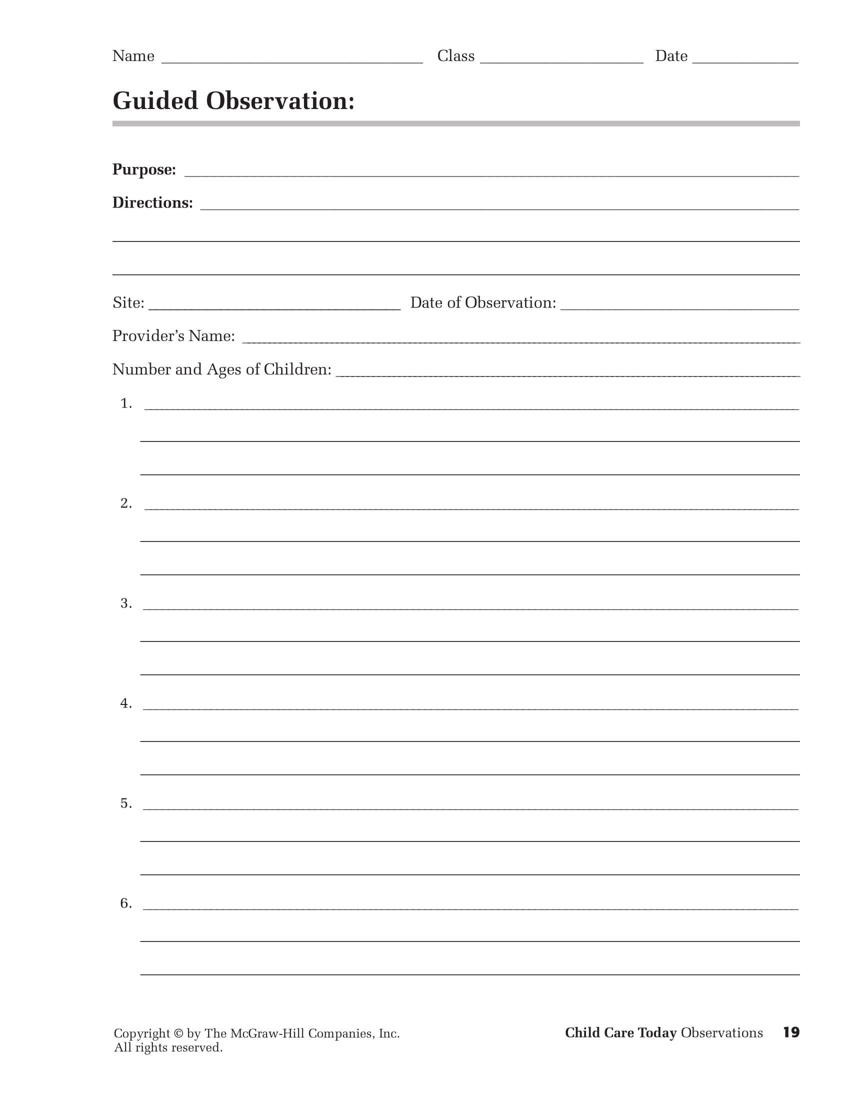 FREE 4 Child Care Observation Forms In MS Word PDF