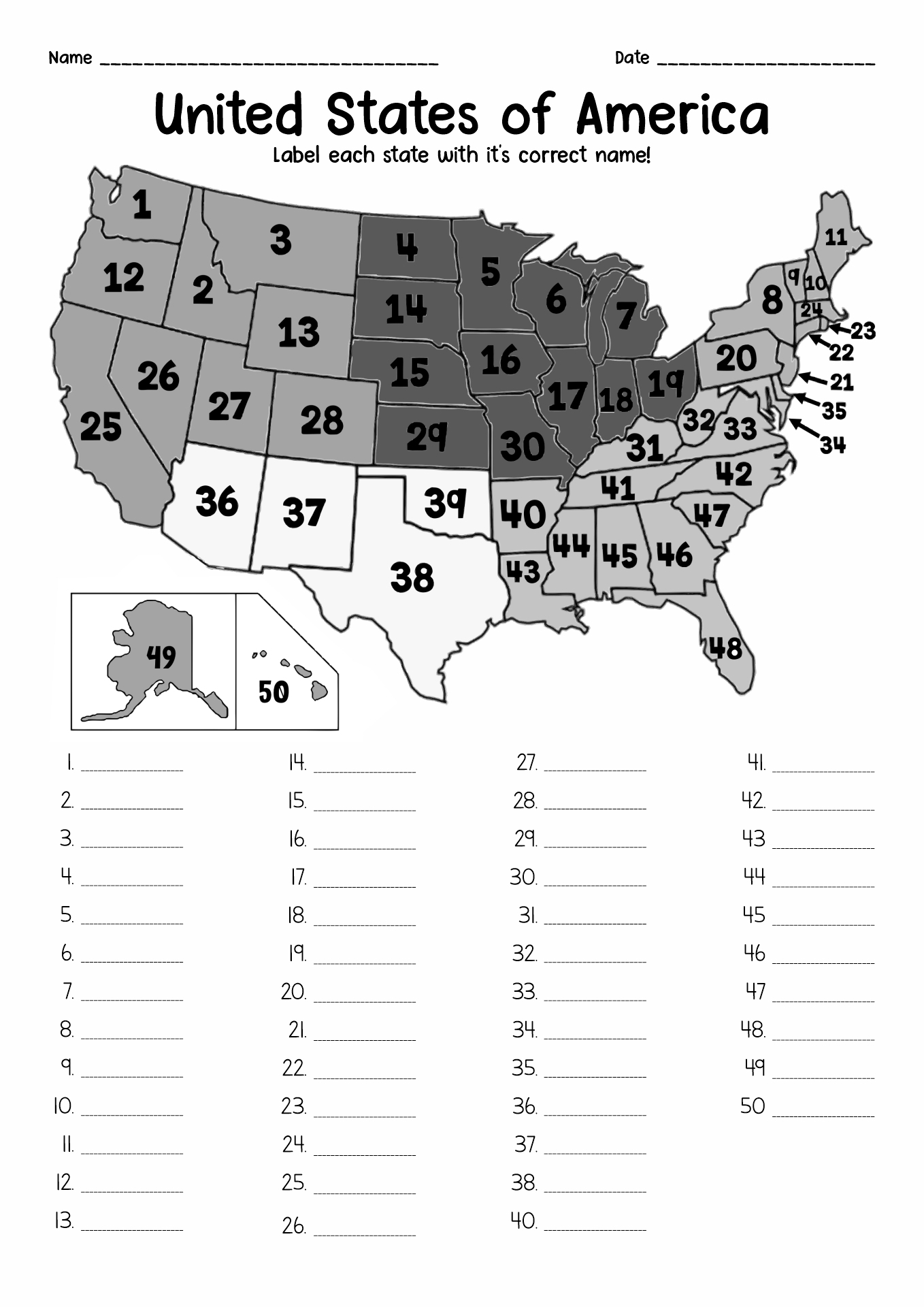 Free 50 States Worksheet Download Free 50 States Worksheet Png Images Free Worksheets On Clipart Library