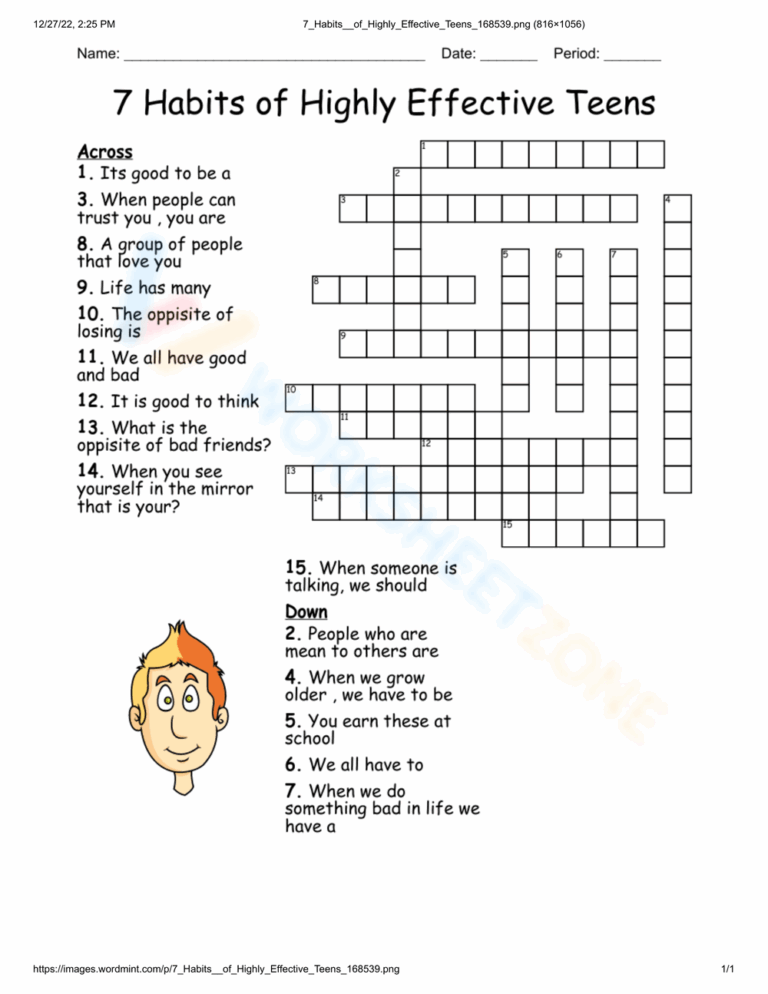 Free 7 Habits Worksheet Download Free 7 Habits Worksheet Png Images Free Worksheets On Clipart Library