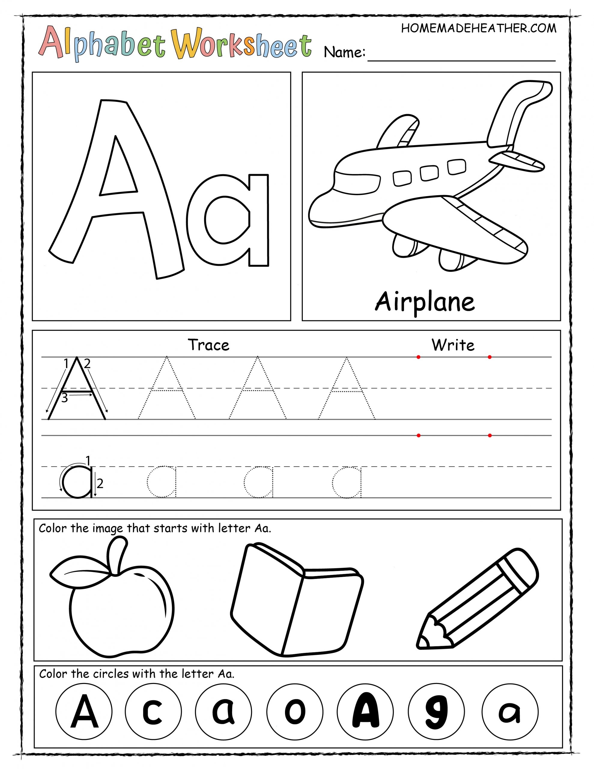 Alphabet Picture Worksheet Alphabet Picture Worksheet