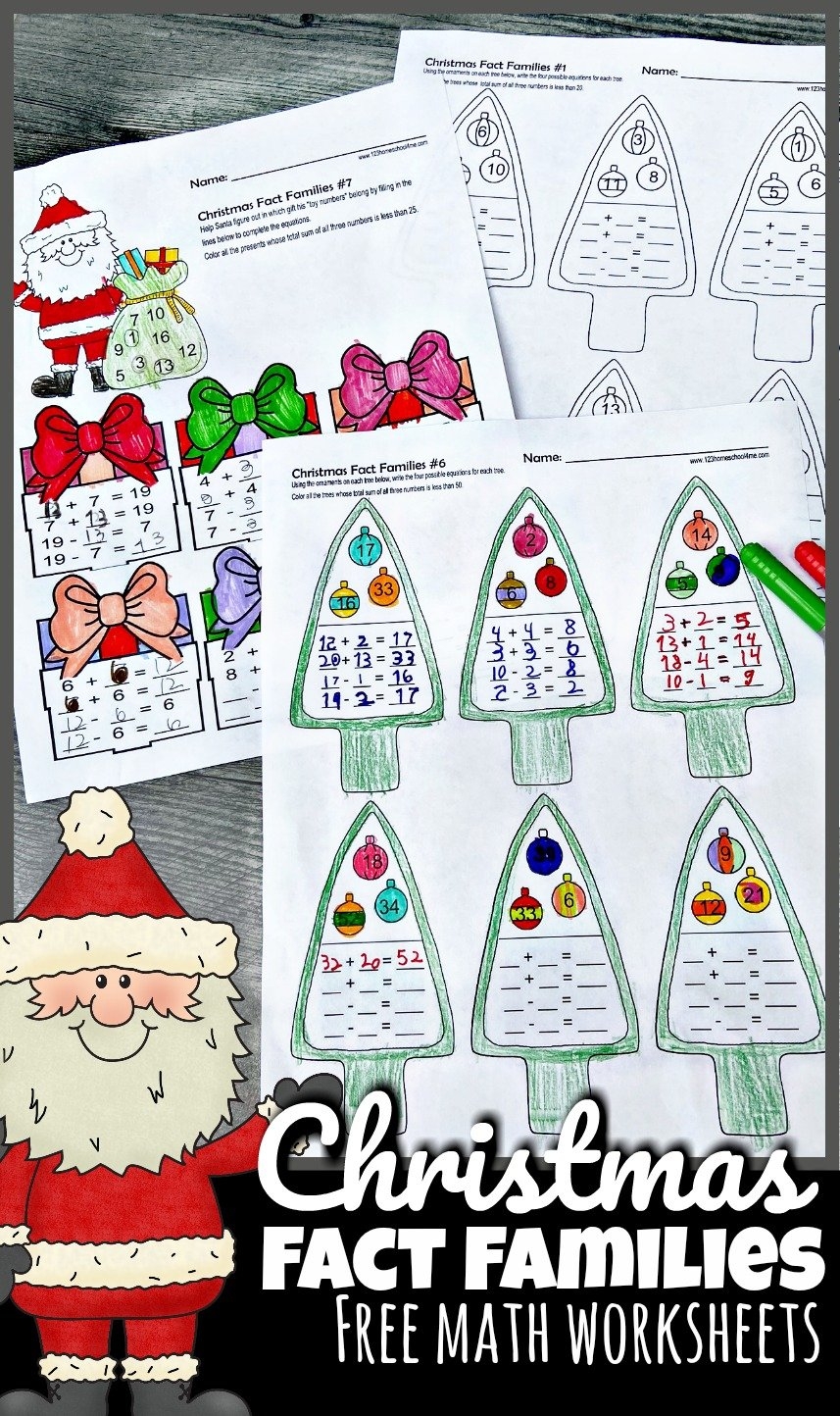 Christmas Math Worksheets 1st Grade