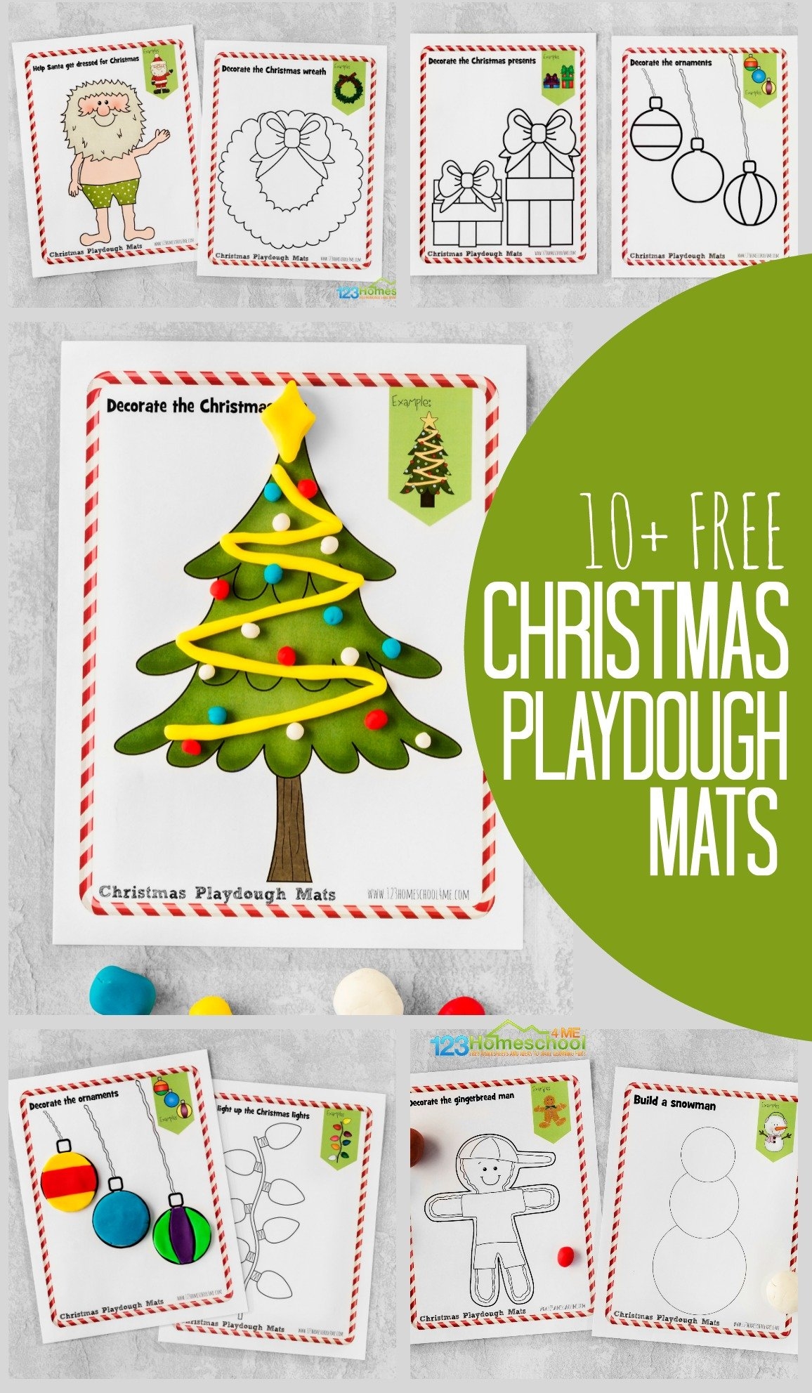 FREE Christmas Playdough Mats FREE Christmas Playdough Mats