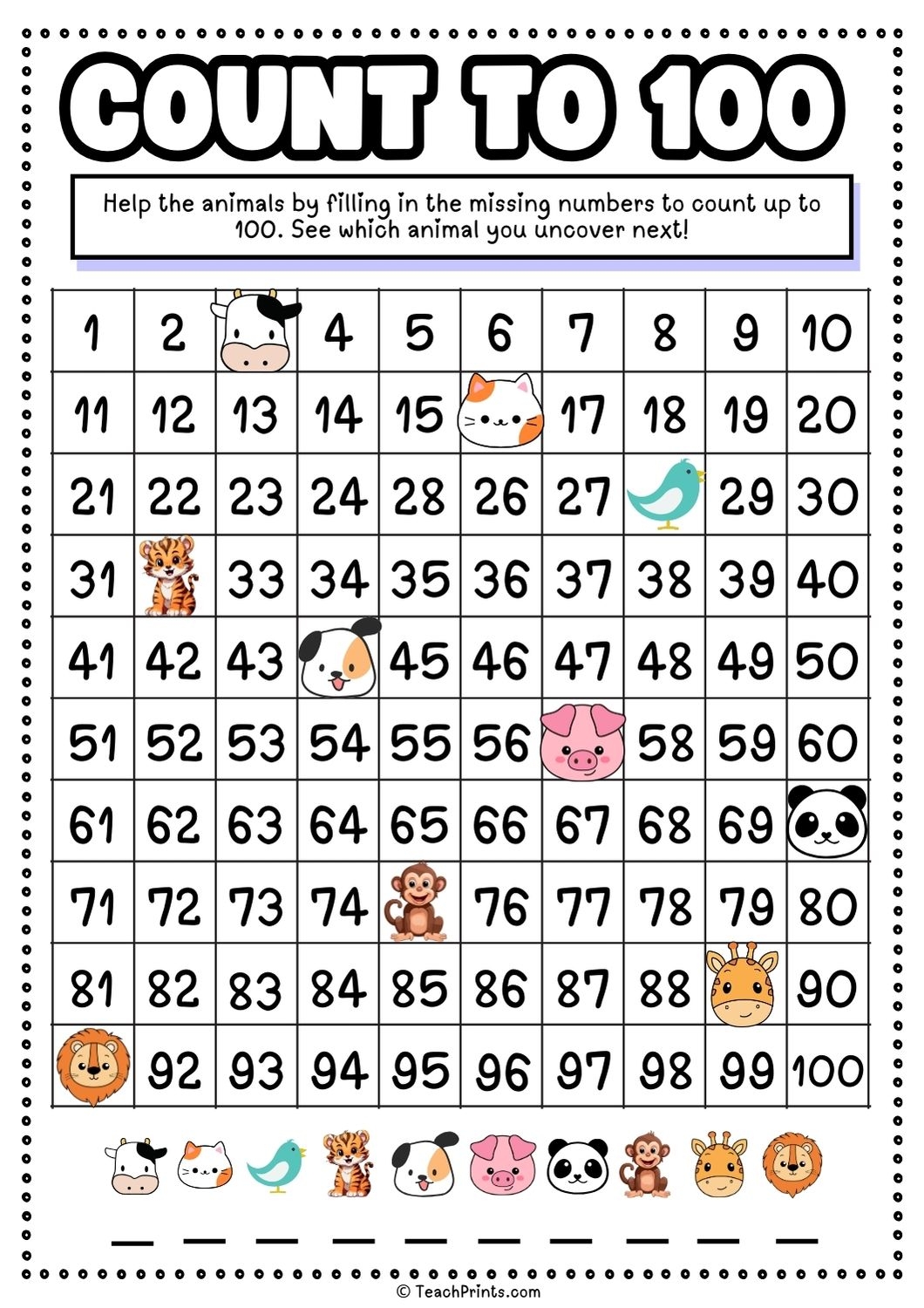 Free Count To 100 Worksheets Teach Prints Free Count To 100 Worksheets Teach Prints