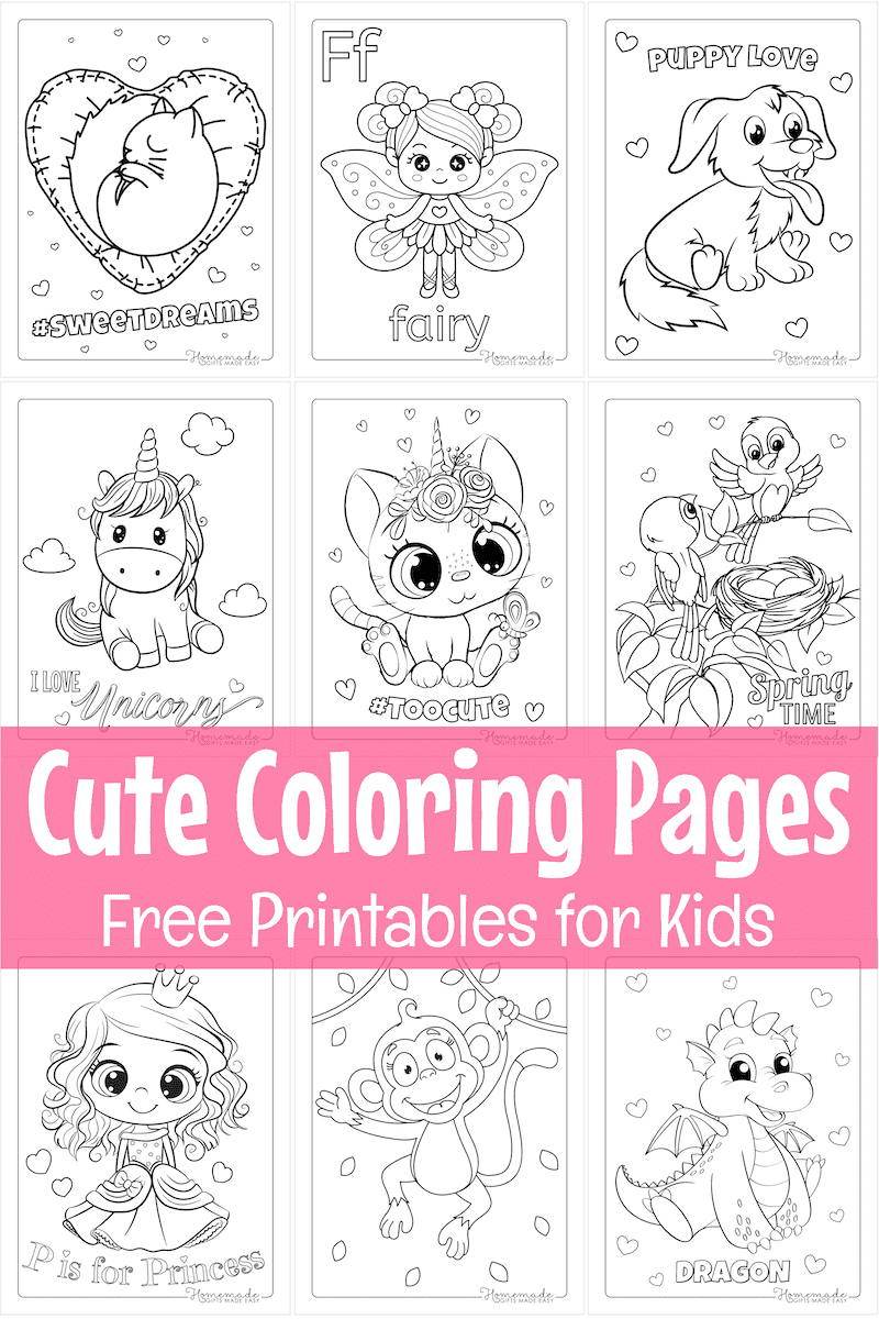 Free Cute Coloring Pages U0026 Kawaii Printables For Kids