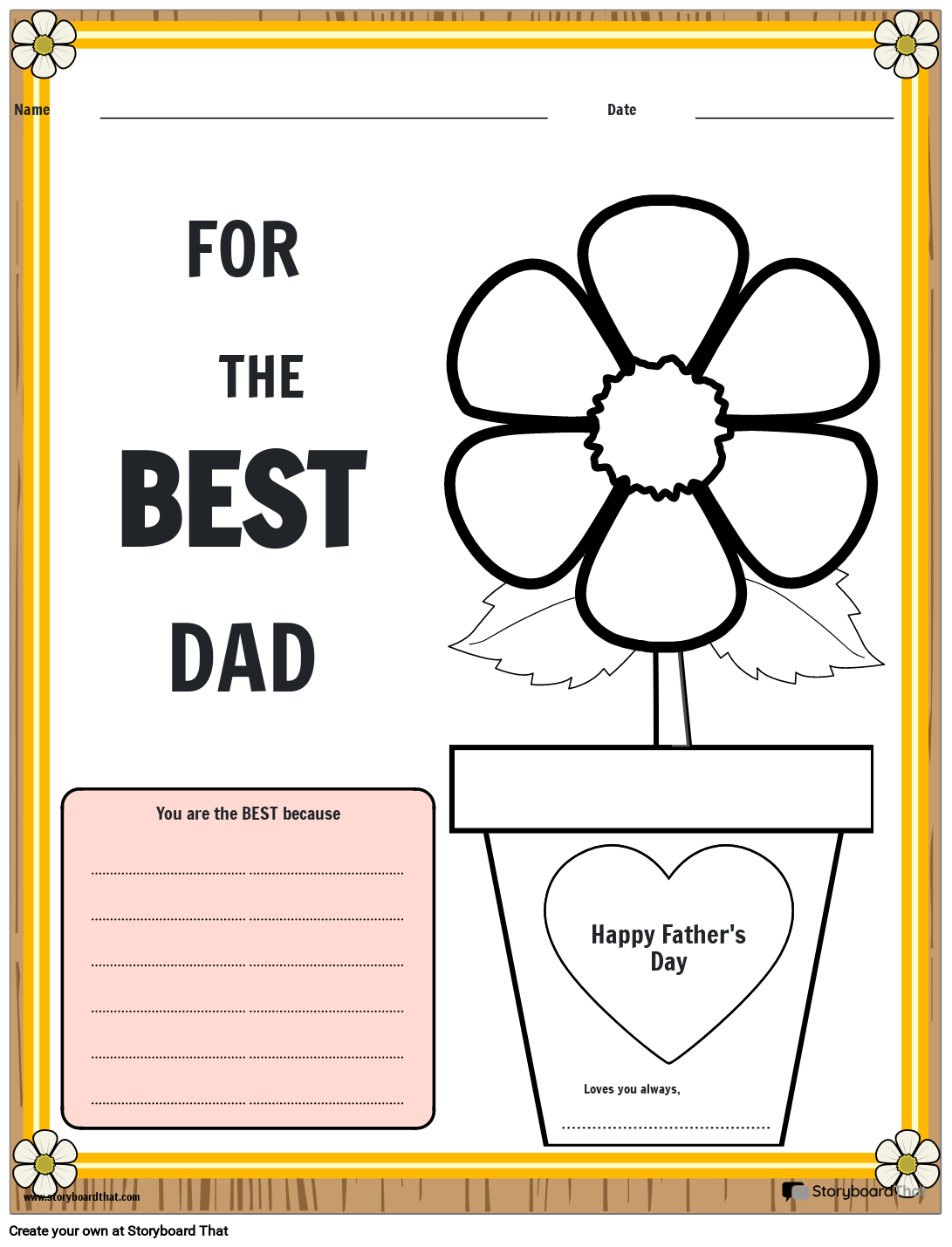 Free Father s Day Card Printables StoryboardThat Free Father s Day Card Printables StoryboardThat
