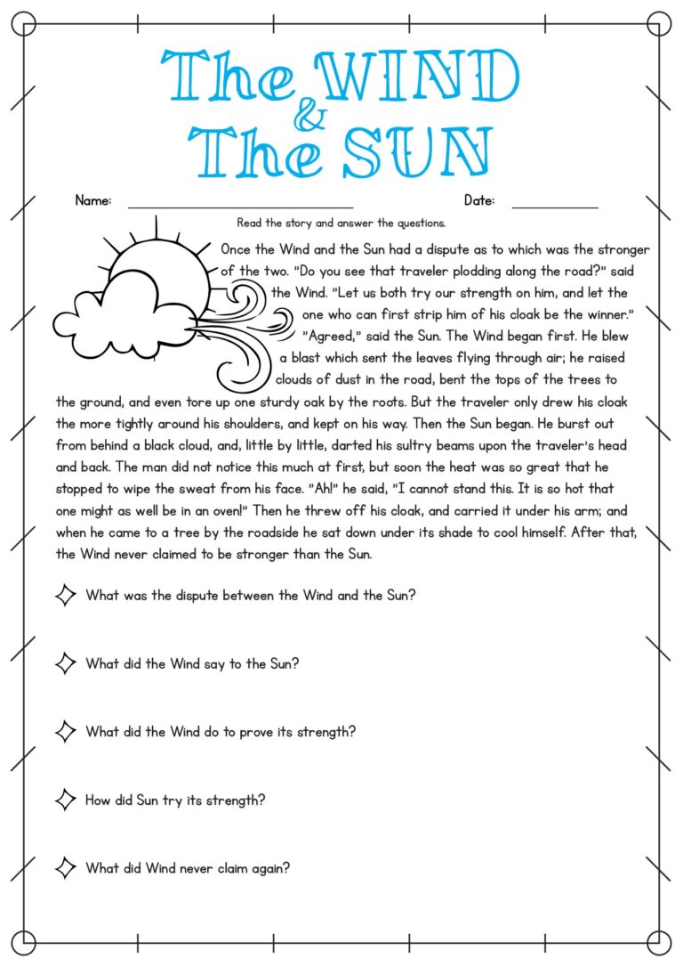 Free Free Reading Comprehension Worksheet 4th Grade Download Free