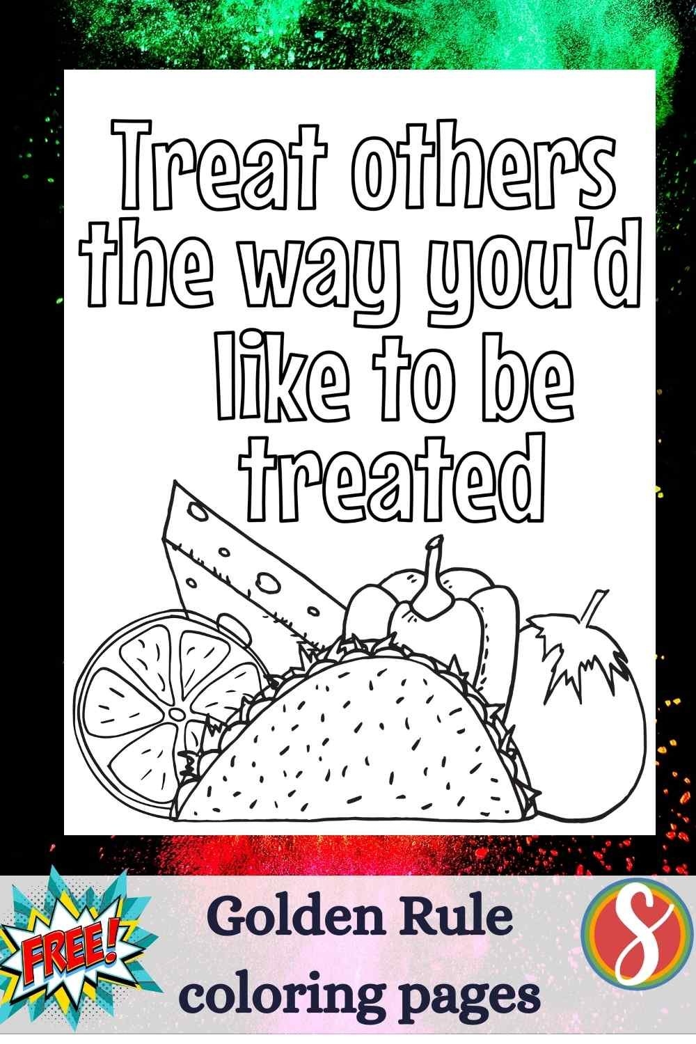 Free Golden Rule Coloring Pages Stevie Doodles