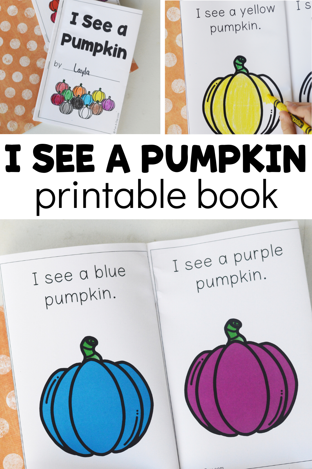 Free I See A Pumpkin Printable Book Fun A Day 