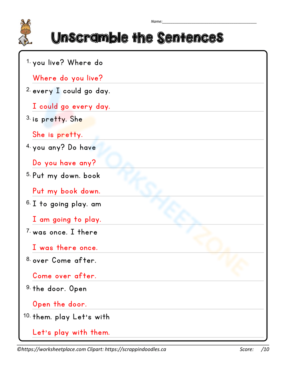 Free Kindergarten Scrambled Sentences Worksheets Worksheets Library Free Kindergarten Scrambled Sentences Worksheets Worksheets Library