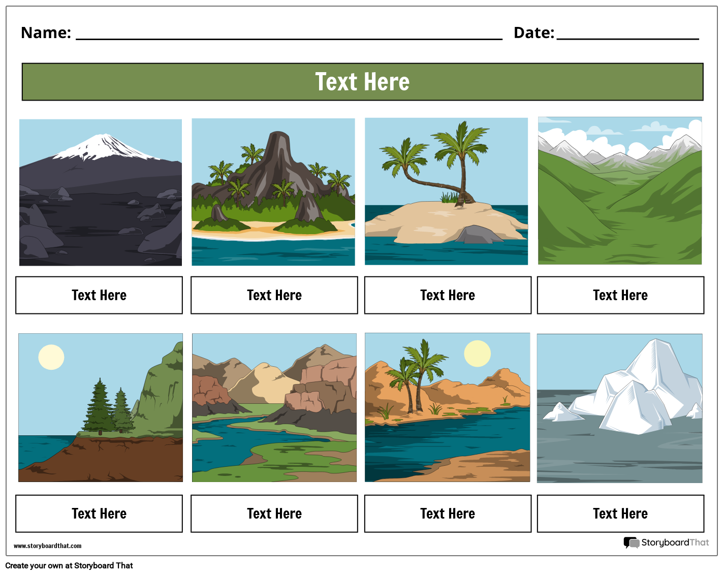 Free Landforms Worksheets Creation Easy Design Tool