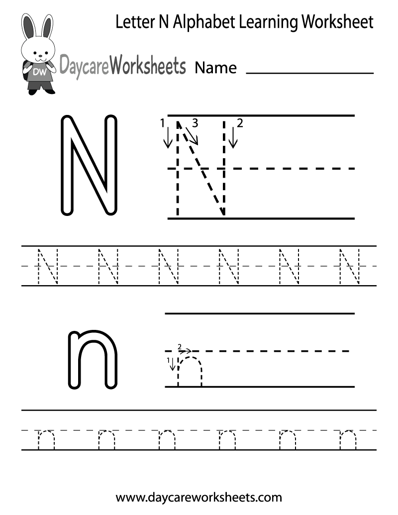 Free Letter N Alphabet Learning Worksheet For Preschool Worksheets Library Free Letter N Alphabet Learning Worksheet For Preschool Worksheets Library