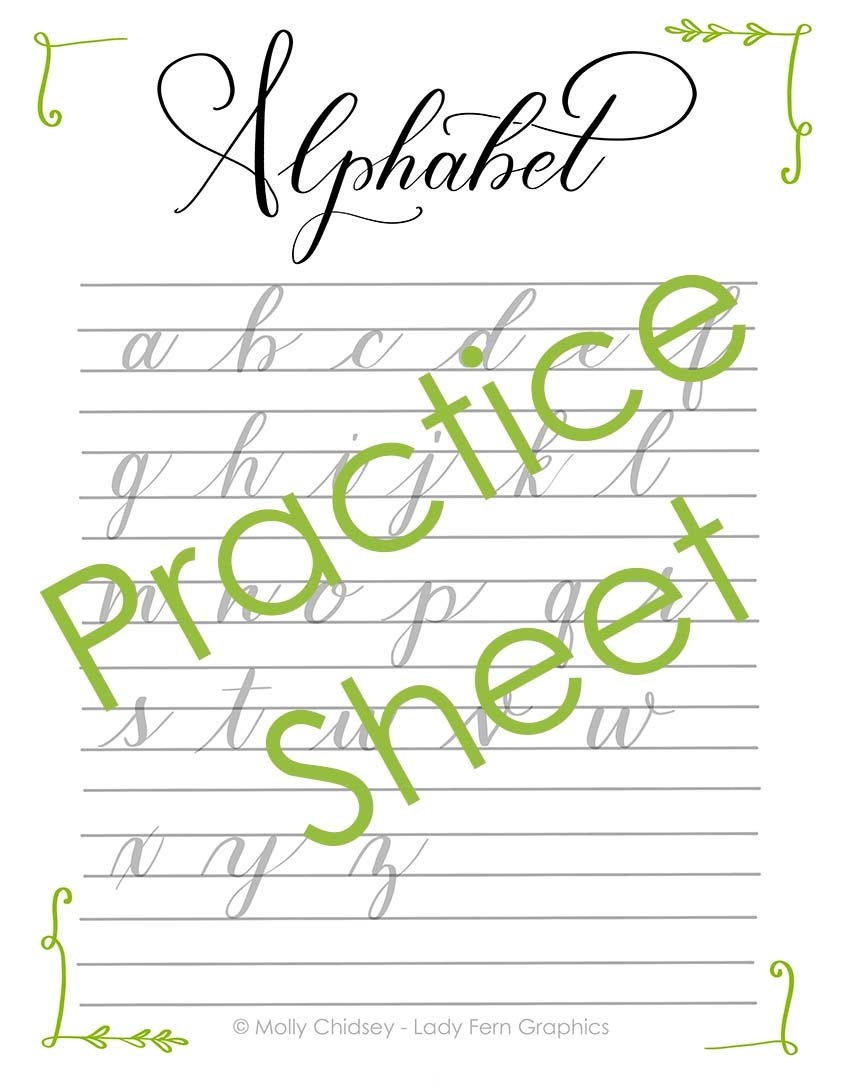 Modern Calligraphy Alphabet Worksheets