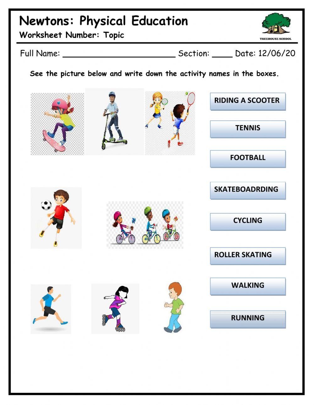 Free Physical Education Worksheet Download Free Physical 