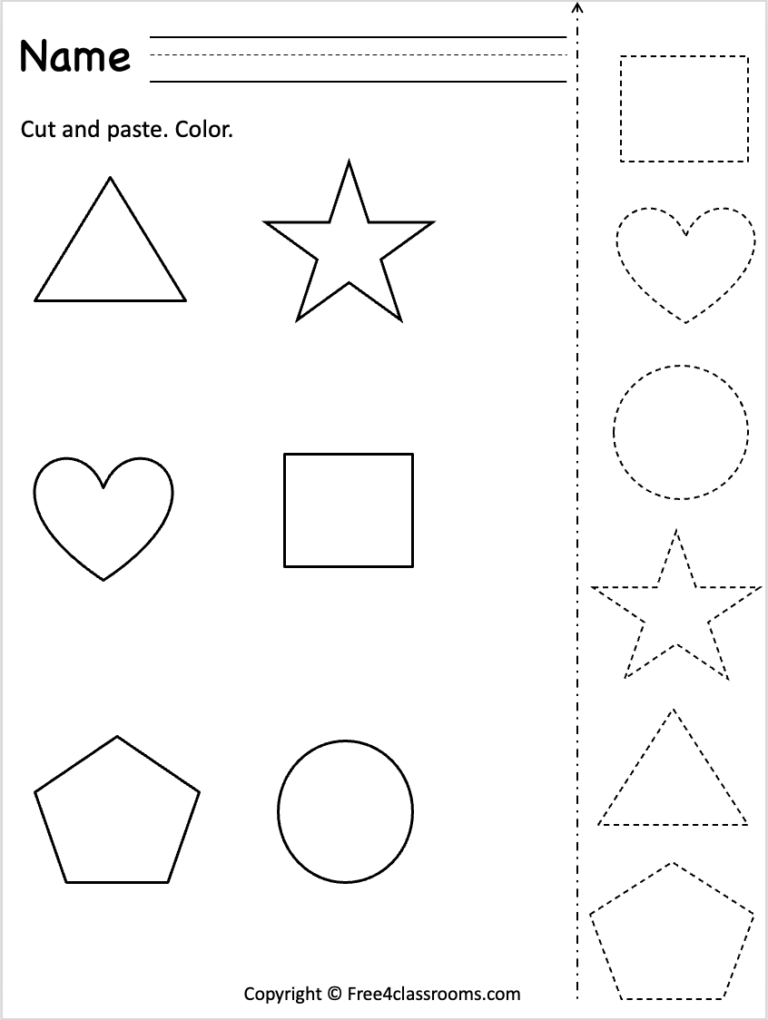 Free Preschool Cut And Paste Worksheet Free Worksheets Free4Classrooms