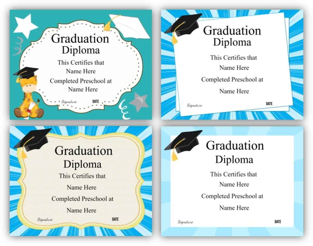 FREE Preschool Graduation Certificate Customize Online