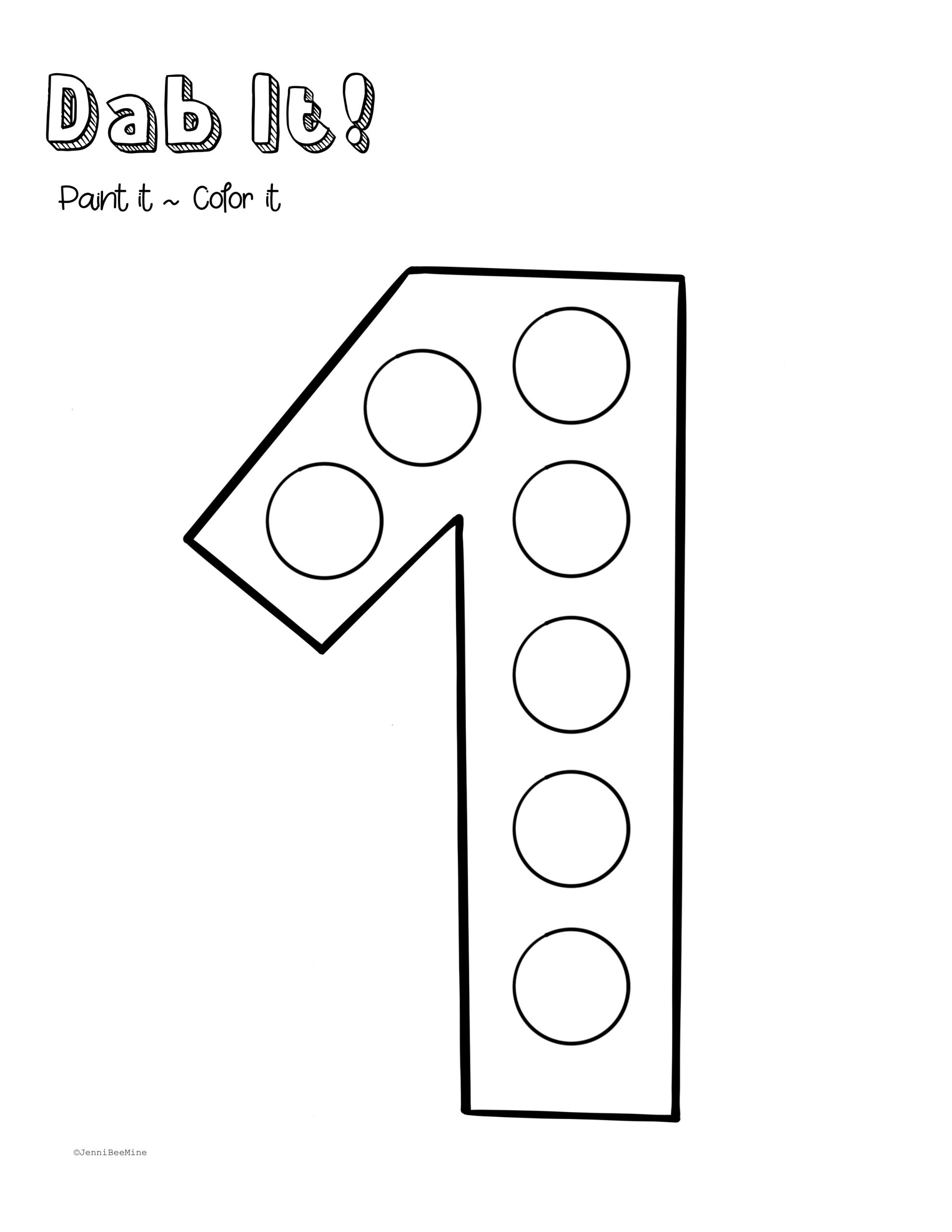 Printable Big Numbers For Preschool
