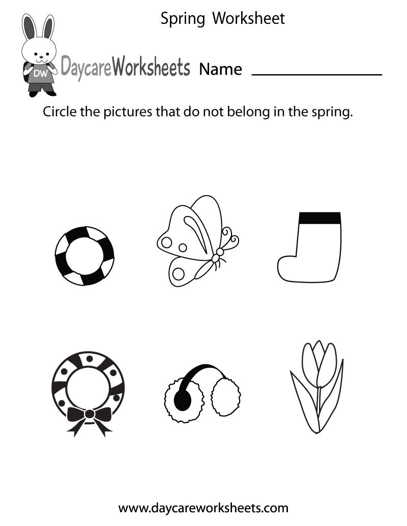 Preschool Printable Spring Worksheet