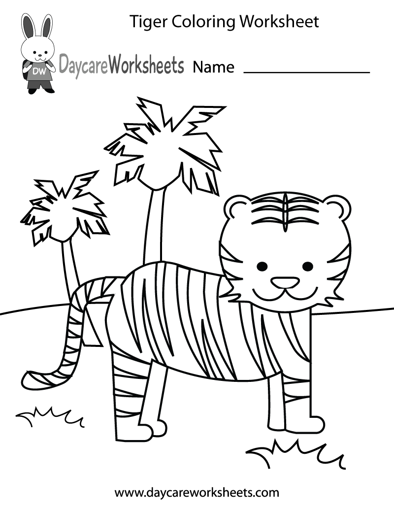 Free Preschool Tiger Coloring Worksheet Free Preschool Tiger Coloring Worksheet