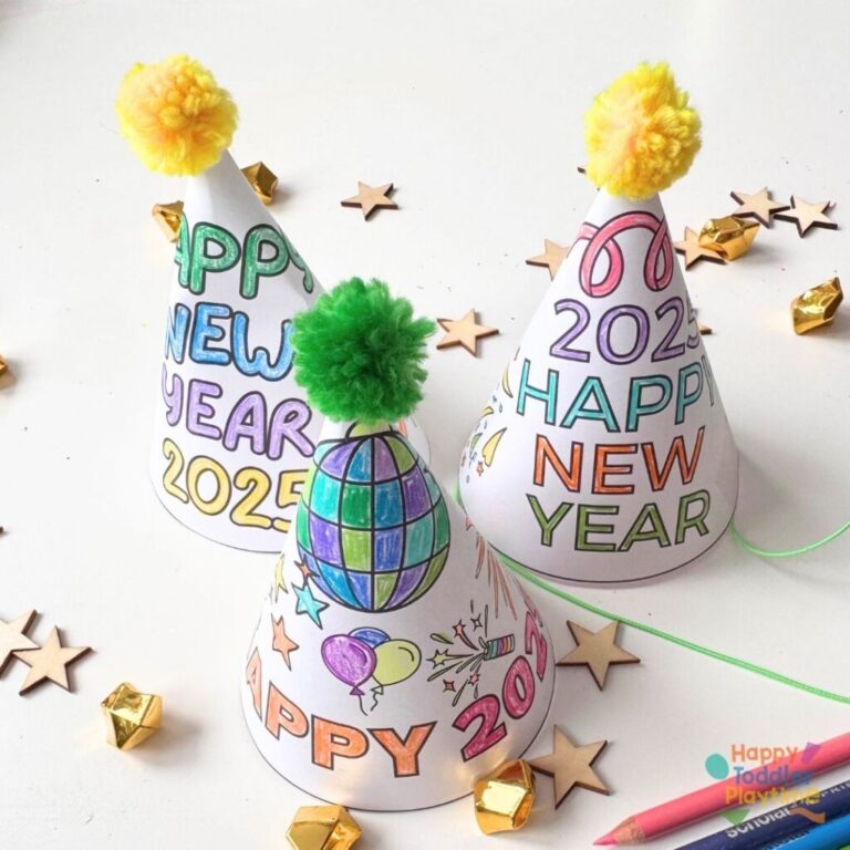 Free Printable 2025 New Year s Eve Party Hat Happy Toddler Playtime