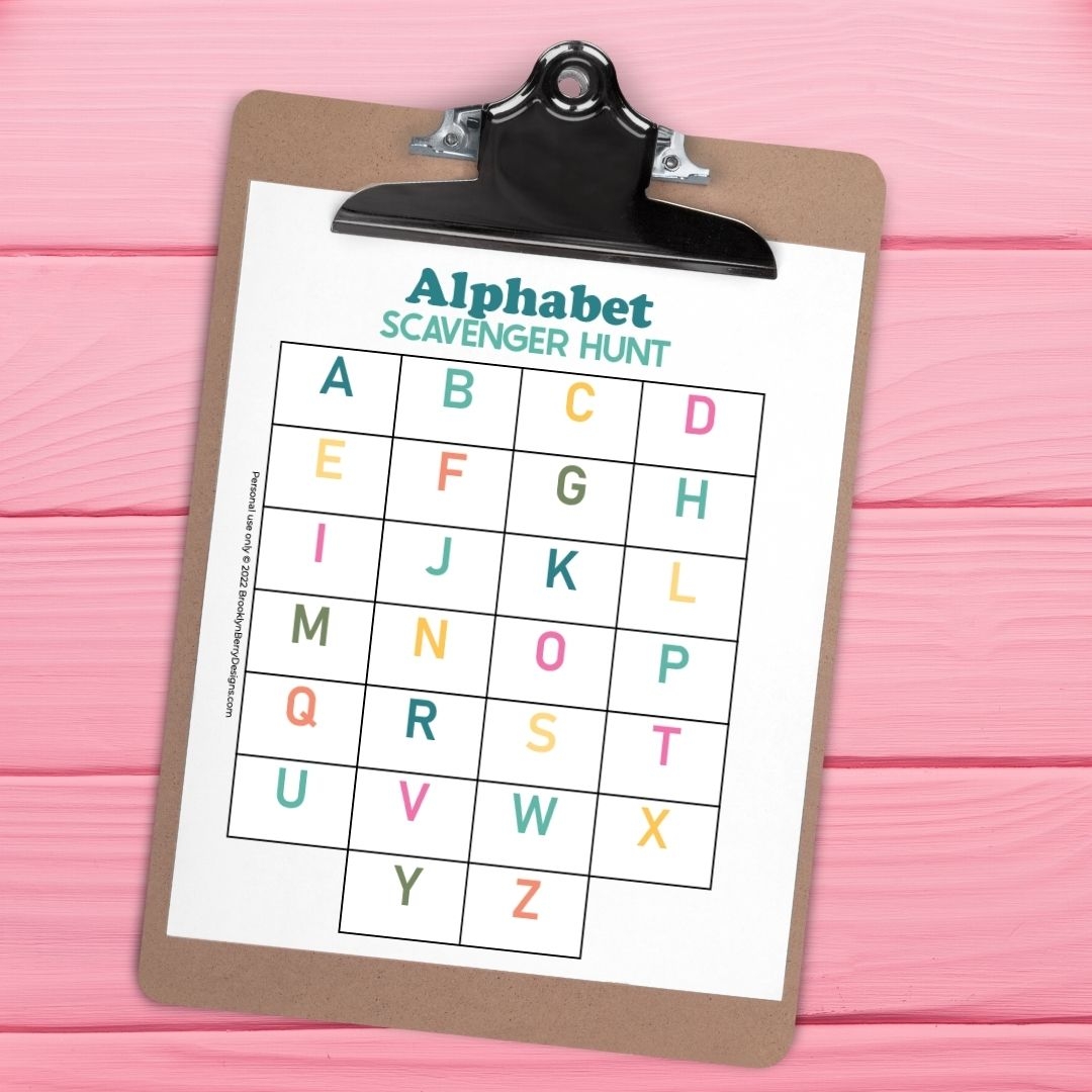 Free Printable Alphabet Scavenger Hunt Brooklyn Berry Designs Free Printable Alphabet Scavenger Hunt Brooklyn Berry Designs