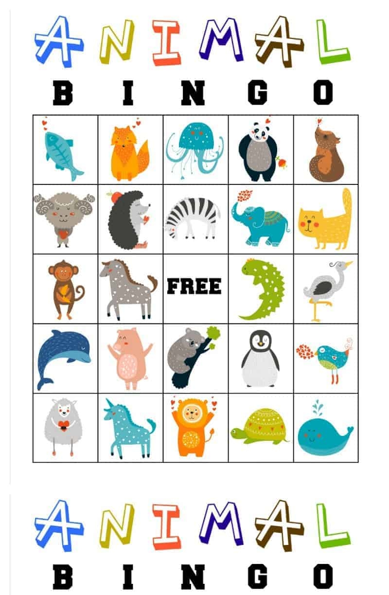 Free Printable Animal Bingo Cards For Toddlers And Preschoolers Worksheets Library
