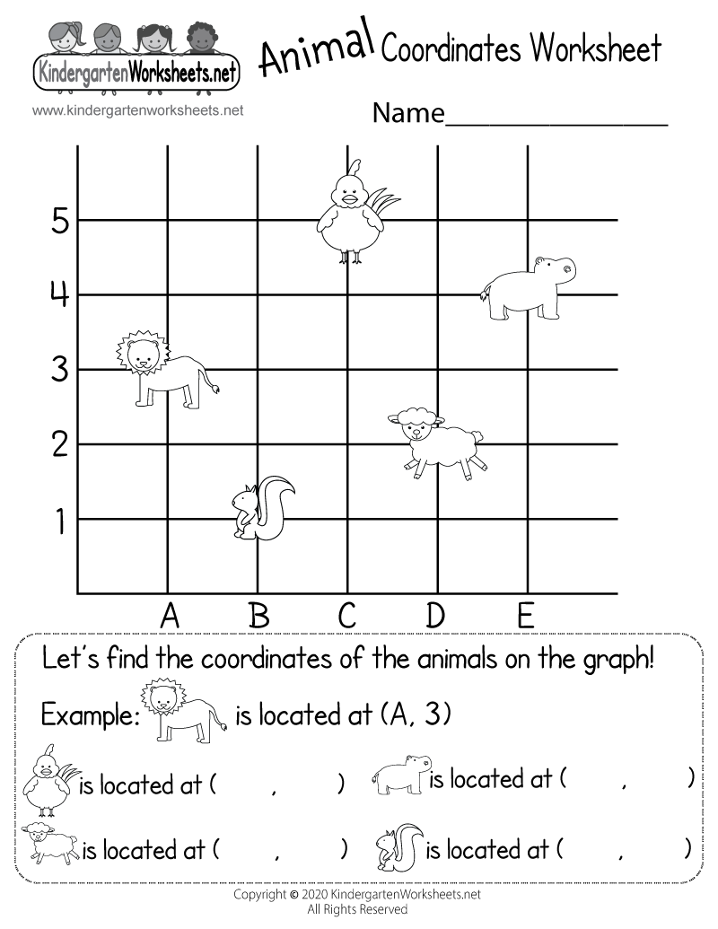 Free Printable Animal Coordinates Worksheet