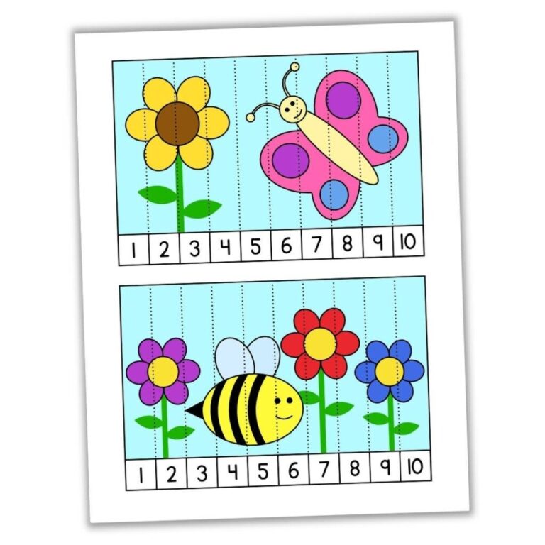 Free Printable Bug Counting Puzzles 1 10 Number Sequence The