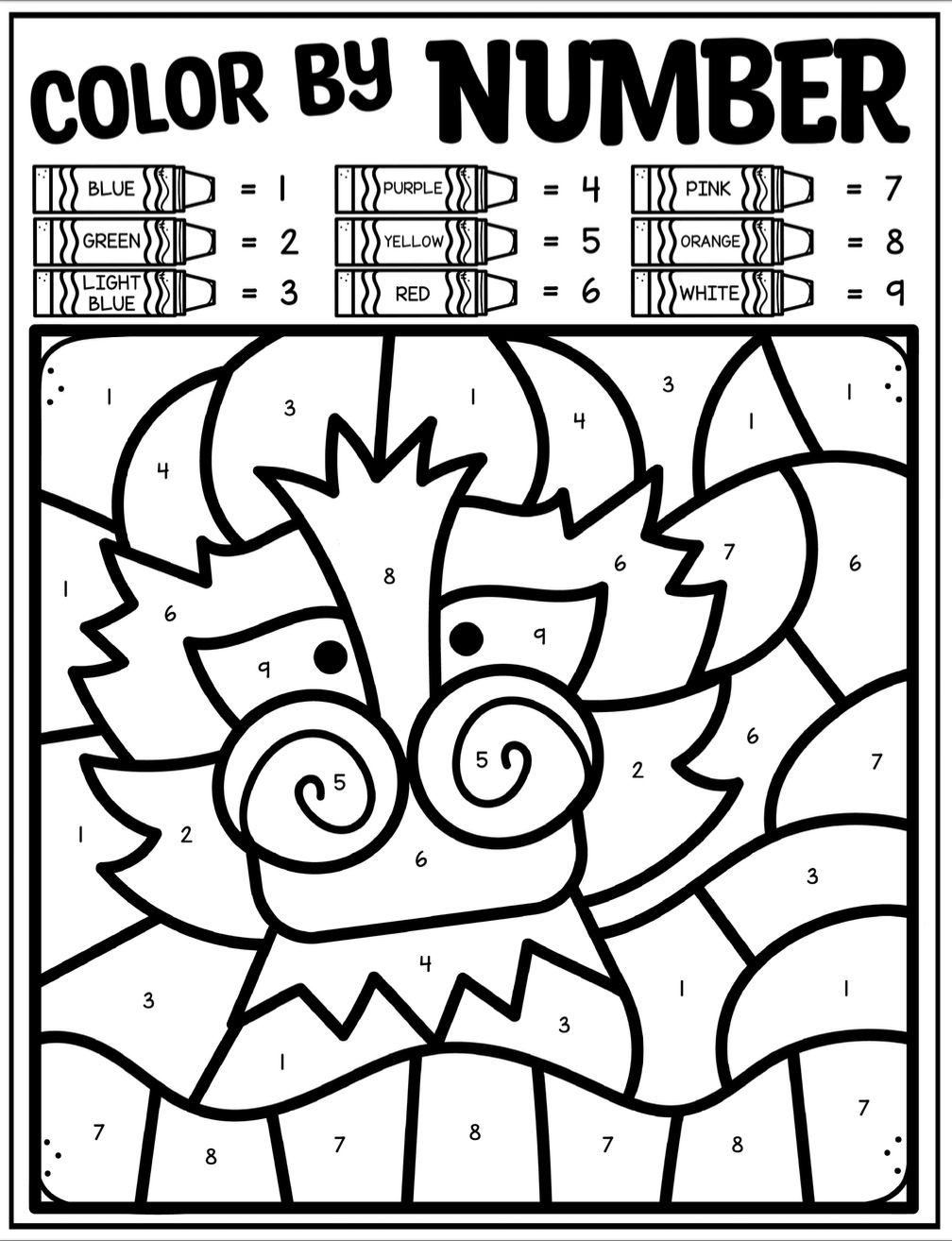 Free Printable Chinese New Year Colour By Number Activity The Worksheets Library