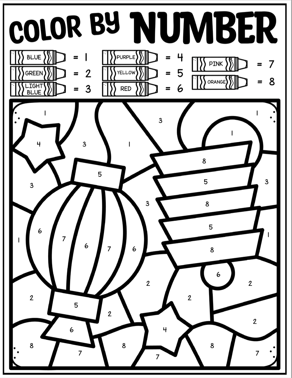Free Printable Chinese New Year Colour By Number Activity The Worksheets Library
