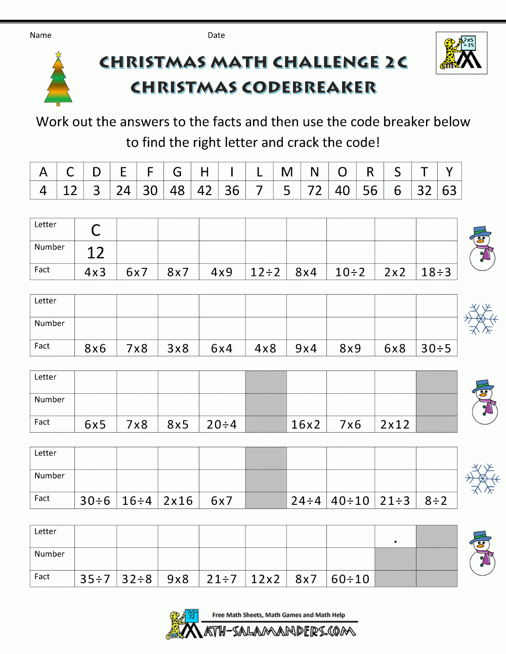 Free Printable Christmas Multiplication Worksheets Printable Design Resources