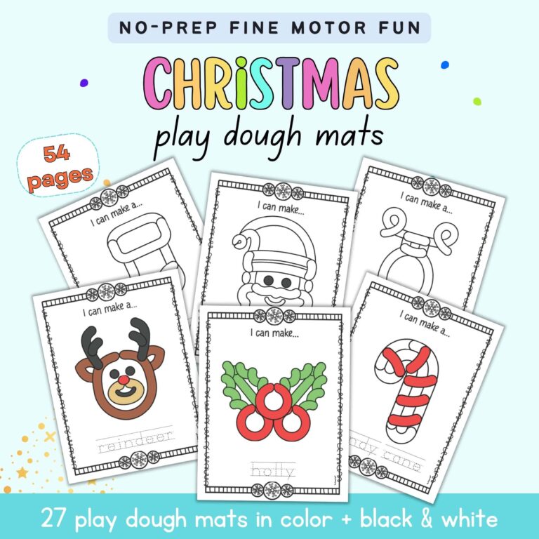 Free Printable Christmas Play Dough Mats The Artisan Life