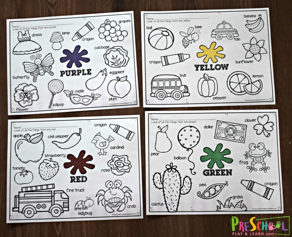 Preschool Printable Color Worksheets Preschool Printable Color Worksheets