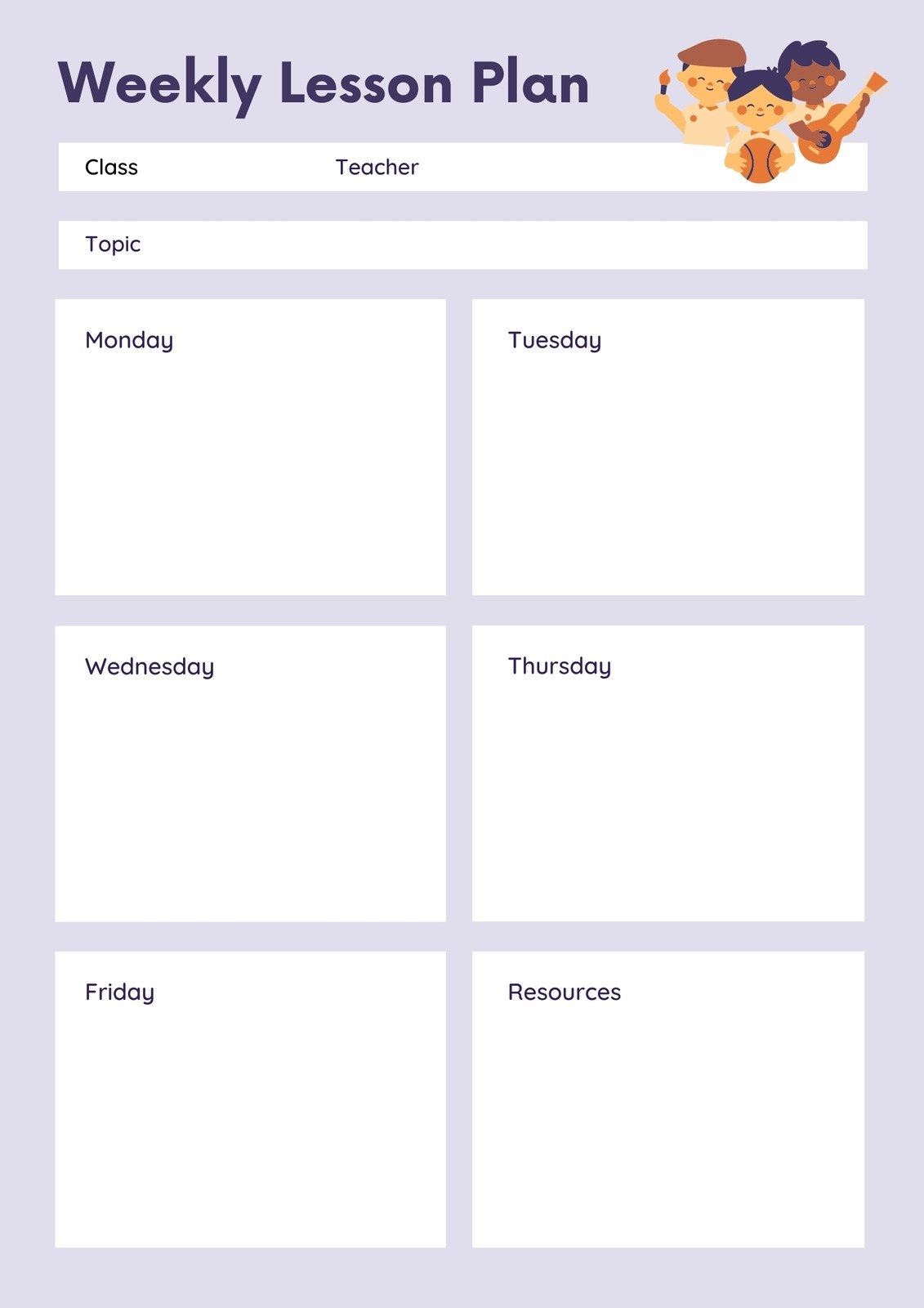 Free Printable Customizable Toddler Lesson Plan Templates Canva